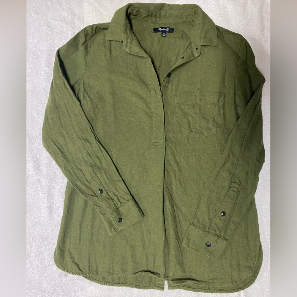 Madewell Army‎ Green Long Sleeve Shirt